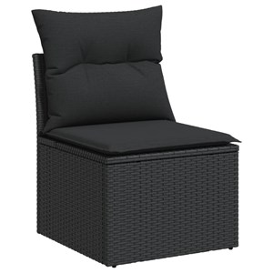 Maison exclusive - salon de jardin 7 pcs avec coussins noir résine tressée