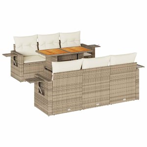 Maison exclusive - salon de jardin avec coussins 7 pcs beige résine tressée