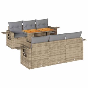 Maison exclusive - salon de jardin avec coussins 7 pcs beige résine tressée
