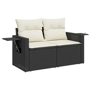 Maison exclusive - salon de jardin 7 pcs avec coussins noir résine tressée