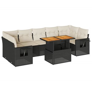 Maison exclusive - salon de jardin 8 pcs avec coussins noir résine tressée
