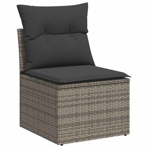 Maison exclusive - salon de jardin 8 pcs avec coussins gris résine tressée