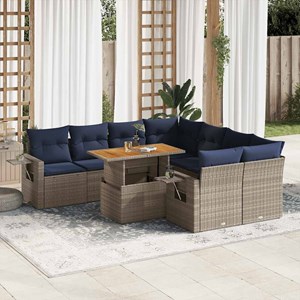 Maison exclusive - salon de jardin 9 pcs avec coussins gris résine tressée