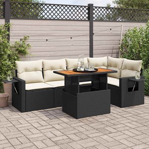 Maison exclusive - salon de jardin 6 pcs avec coussins noir résine tressée