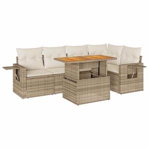 Maison exclusive - salon de jardin avec coussins 6 pcs beige résine tressée