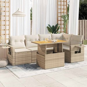 Maison exclusive - salon de jardin avec coussins 6 pcs beige résine tressée