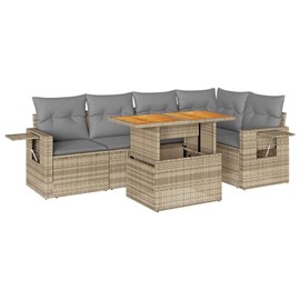 Maison exclusive - salon de jardin avec coussins 6 pcs beige résine tressée