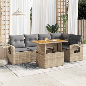 Maison exclusive - salon de jardin avec coussins 6 pcs beige résine tressée
