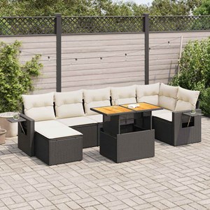 Maison exclusive - salon de jardin 8 pcs avec coussins noir résine tressée