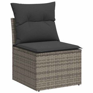Maison exclusive - salon de jardin 11 pcs avec coussins gris résine tressée