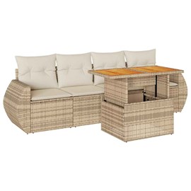 Maison exclusive - salon de jardin avec coussins 5 pcs beige résine tressée