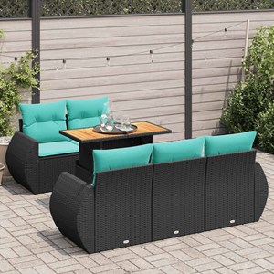 Maison exclusive - salon de jardin 6 pcs avec coussins noir résine tressée