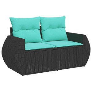 Maison exclusive - salon de jardin 6 pcs avec coussins noir résine tressée