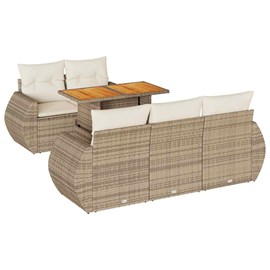 Maison exclusive - salon de jardin avec coussins 6 pcs beige résine tressée