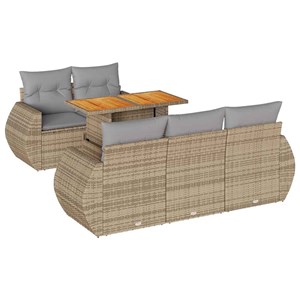 Maison exclusive - salon de jardin avec coussins 6 pcs beige résine tressée