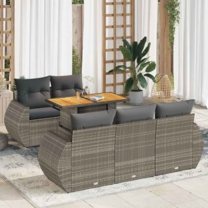 Maison exclusive - salon de jardin 6 pcs avec coussins gris résine tressée
