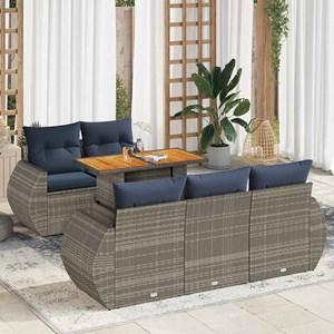 Maison exclusive - salon de jardin 6 pcs avec coussins gris résine tressée