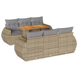 Maison exclusive - salon de jardin avec coussins 7 pcs beige résine tressée