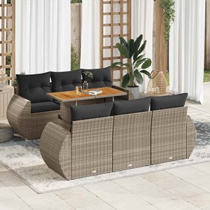 Maison exclusive - salon de jardin avec coussins 7 pcs gris résine tressée