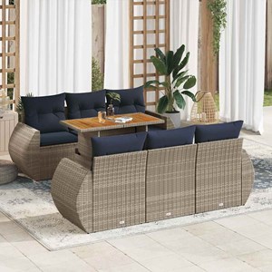 Maison exclusive - salon de jardin avec coussins 7 pcs gris résine tressée