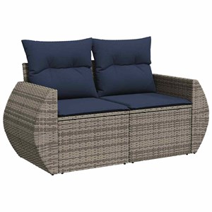 Maison exclusive - salon de jardin avec coussins 7 pcs gris résine tressée