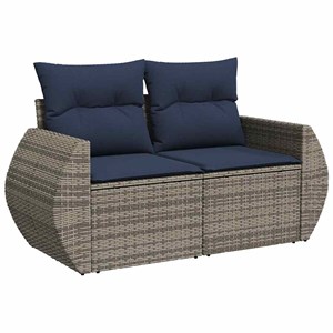 Maison exclusive - salon de jardin avec coussins 7 pcs gris résine tressée