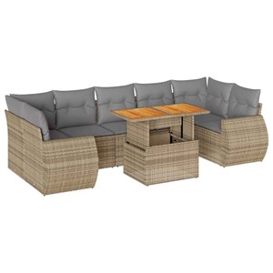 Maison exclusive - salon de jardin avec coussins 8 pcs beige résine tressée
