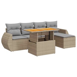 Maison exclusive - salon de jardin avec coussins 6 pcs beige résine tressée