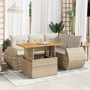 Maison exclusive - salon de jardin avec coussins 5 pcs beige résine tressée