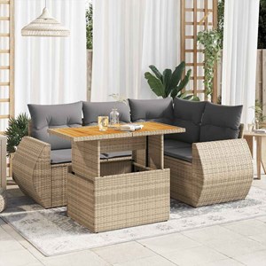 Maison exclusive - salon de jardin avec coussins 5 pcs beige résine tressée
