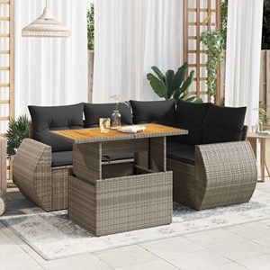 Maison exclusive - salon de jardin 5 pcs avec coussins gris résine tressée