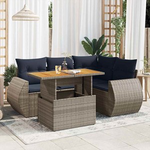 Maison exclusive - salon de jardin 5 pcs avec coussins gris résine tressée