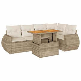 Maison exclusive - salon de jardin avec coussins 6 pcs beige résine tressée