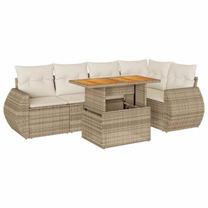 Maison exclusive - salon de jardin avec coussins 6 pcs beige résine tressée