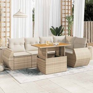 Maison exclusive - salon de jardin avec coussins 6 pcs beige résine tressée