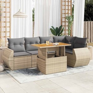Maison exclusive - salon de jardin avec coussins 6 pcs beige résine tressée
