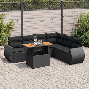 Maison exclusive - salon de jardin 7 pcs avec coussins noir résine tressée