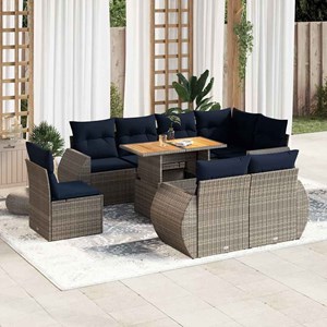 Maison exclusive - salon de jardin 9 pcs avec coussins gris résine tressée