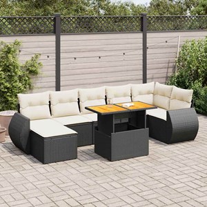 Maison exclusive - salon de jardin 8 pcs avec coussins noir résine tressée