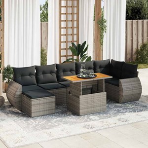 Maison exclusive - salon de jardin 8 pcs avec coussins gris résine tressée