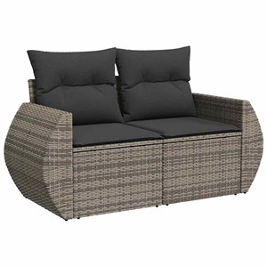 Maison exclusive - salon de jardin 8 pcs avec coussins gris résine tressée