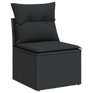 Maison exclusive - salon de jardin 5 pcs avec coussins noir résine tressée