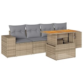 Maison exclusive - salon de jardin avec coussins 5 pcs beige résine tressée