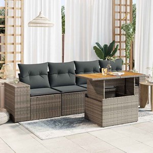 Maison exclusive - salon de jardin 5 pcs avec coussins gris résine tressée