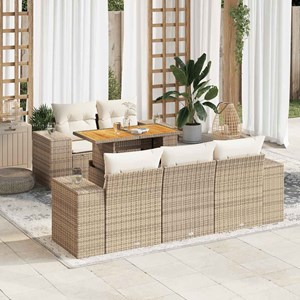 Maison exclusive - salon de jardin avec coussins 6 pcs beige résine tressée