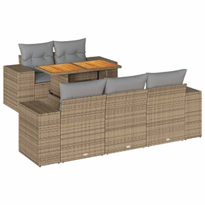 Maison exclusive - salon de jardin avec coussins 6 pcs beige résine tressée