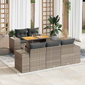 Maison exclusive - salon de jardin 6 pcs avec coussins gris résine tressée