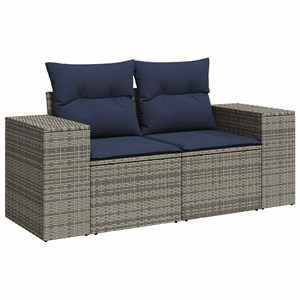 Maison exclusive - salon de jardin 6 pcs avec coussins gris résine tressée