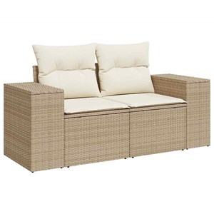 Maison exclusive - salon de jardin avec coussins 7 pcs beige résine tressée