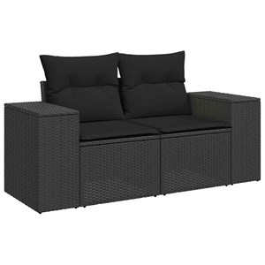 Maison exclusive - salon de jardin 8 pcs avec coussins noir résine tressée